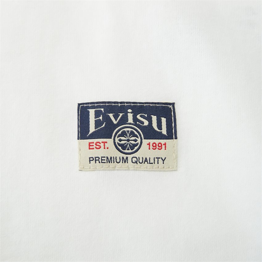 EVISU T-shirts HANAFUDA PATCHES DAICOCK PRINTED SS TEE  OFF WHITE